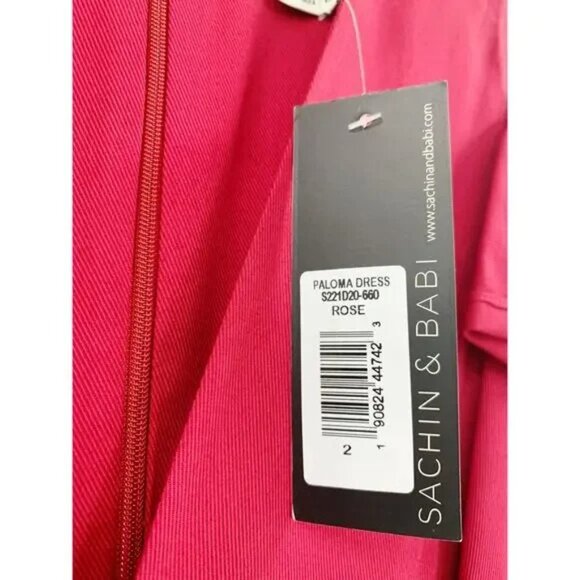 NWT SACHIN + BABI Dress Paloma Rose Midi Dress Pockets Red Blue Ombre Tie Dye 8 - Picture 7 of 10